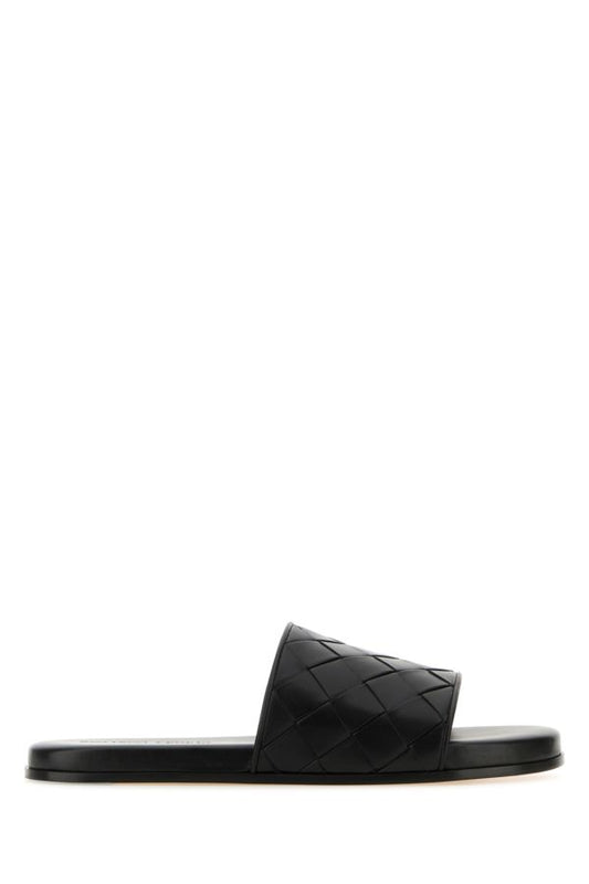 BOTTEGA VENETA | Black nappa leather Sunday slippers