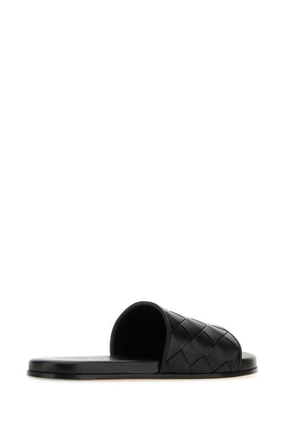 BOTTEGA VENETA | Black nappa leather Sunday slippers