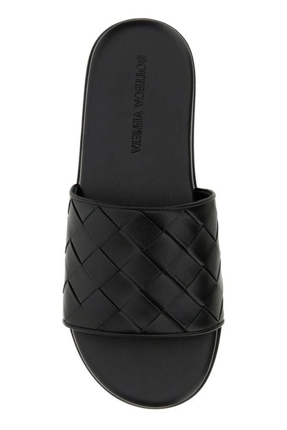 BOTTEGA VENETA | Black nappa leather Sunday slippers