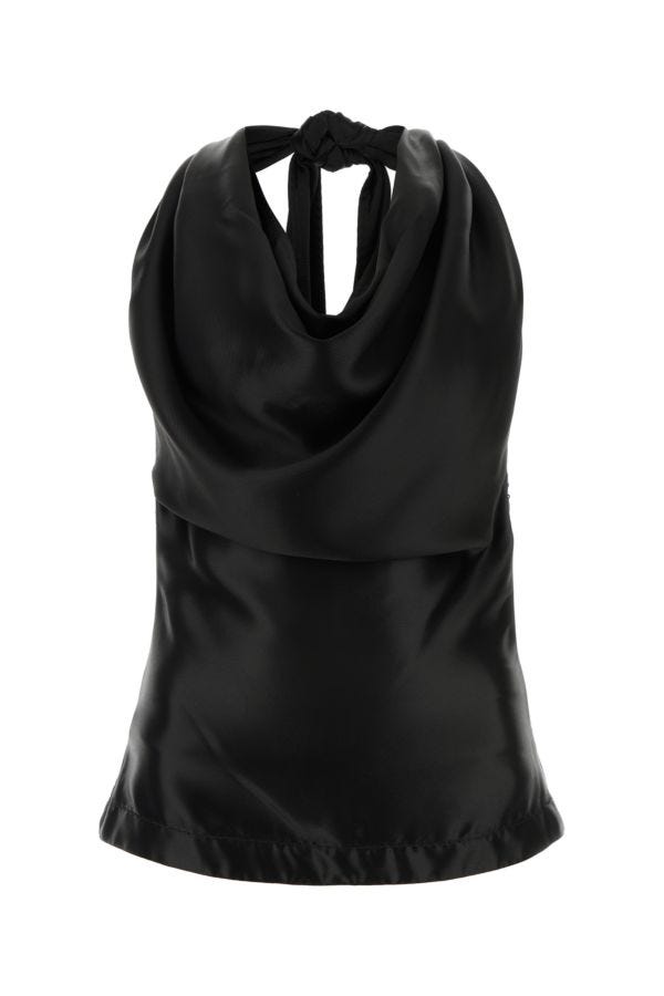 BOTTEGA VENETA | Black viscose blend top