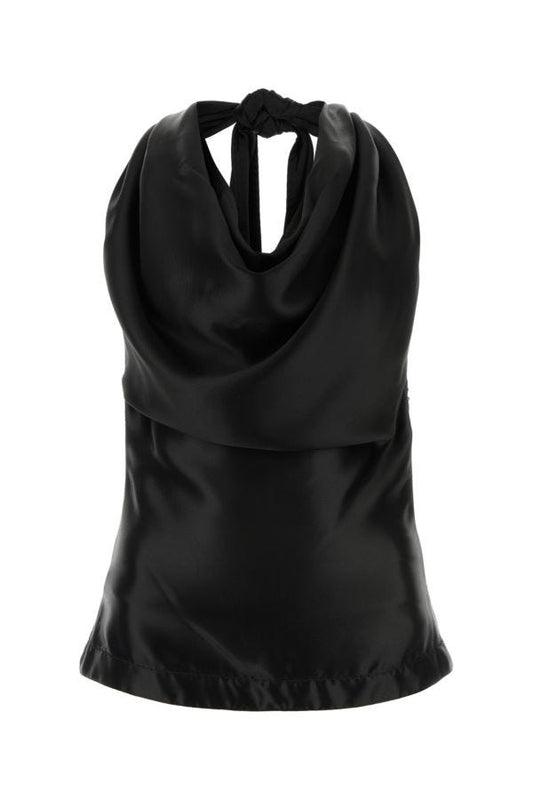 BOTTEGA VENETA | Black viscose blend top