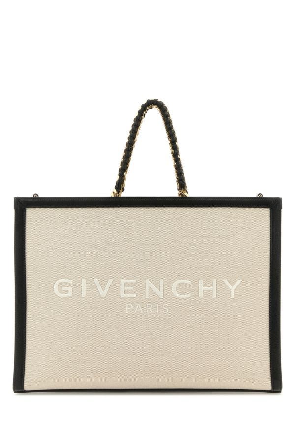 GIVENCHY | Two-tone canvas and leather medium G-Tote handbag