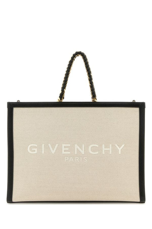 GIVENCHY | Two-tone canvas and leather medium G-Tote handbag