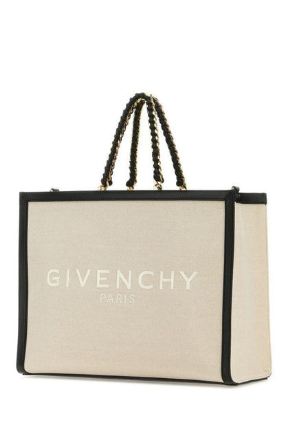 GIVENCHY | Two-tone canvas and leather medium G-Tote handbag
