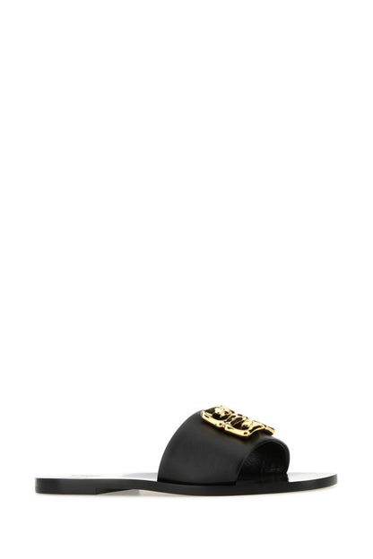 GIVENCHY | Black leather 4G Baroque slippers