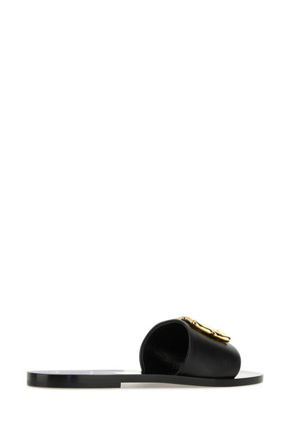 GIVENCHY | Black leather 4G Baroque slippers