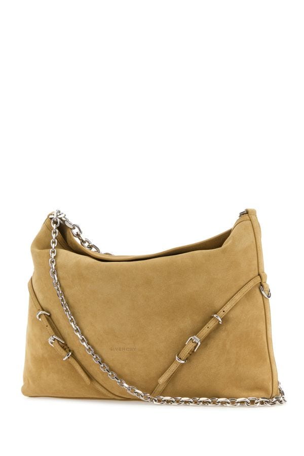 GIVENCHY | Beige suede Voyou Chain shoulder bag