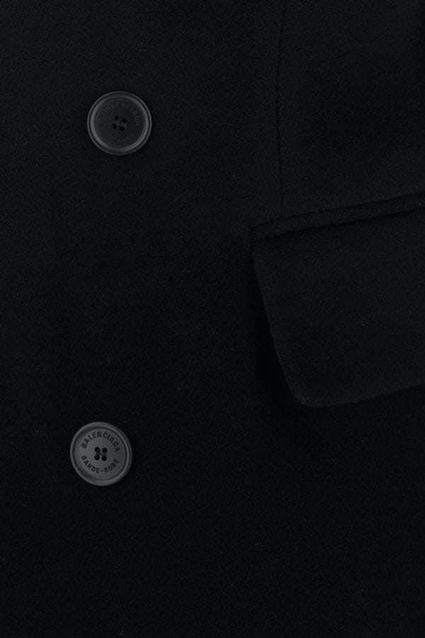 BALENCIAGA | Black cashmere blend oversize Cinched coat