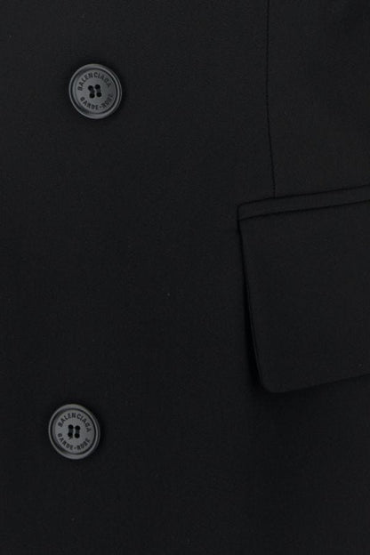 BALENCIAGA | Black barathea oversize Cinched blazer