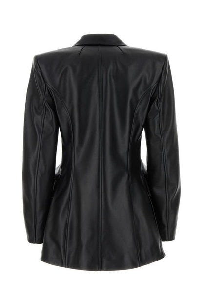 BALENCIAGA | Black leather Hourglass blazer