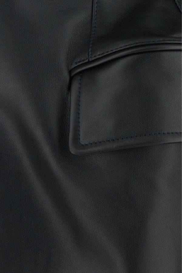BALENCIAGA | Black leather Hourglass blazer