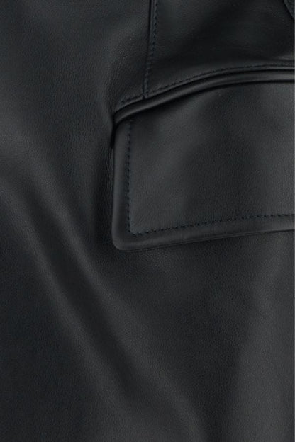 BALENCIAGA | Black leather Hourglass blazer