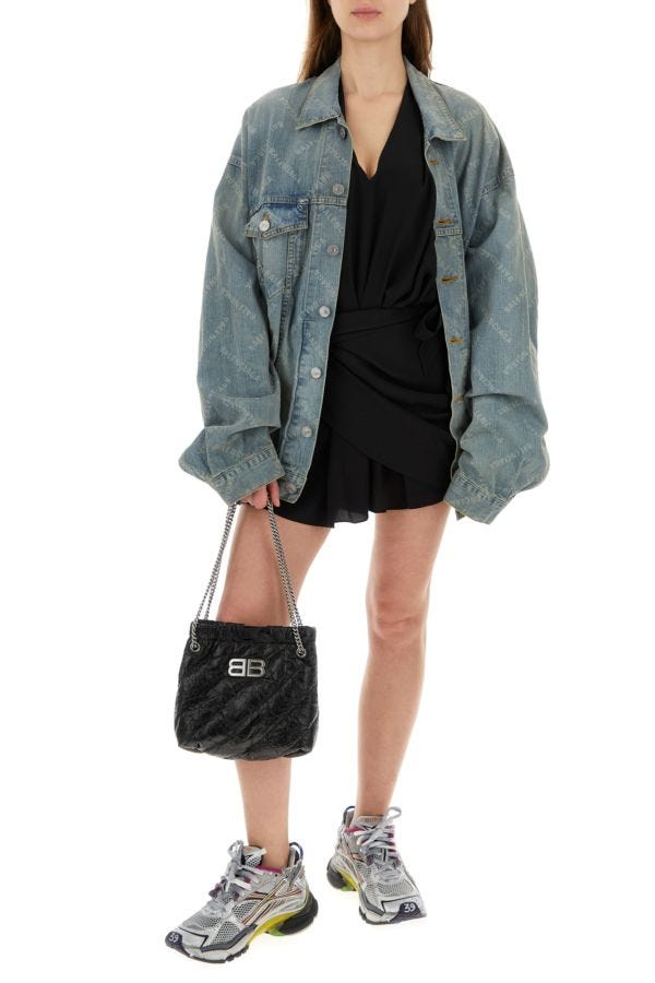 BALENCIAGA | Printed denim oversize jacket