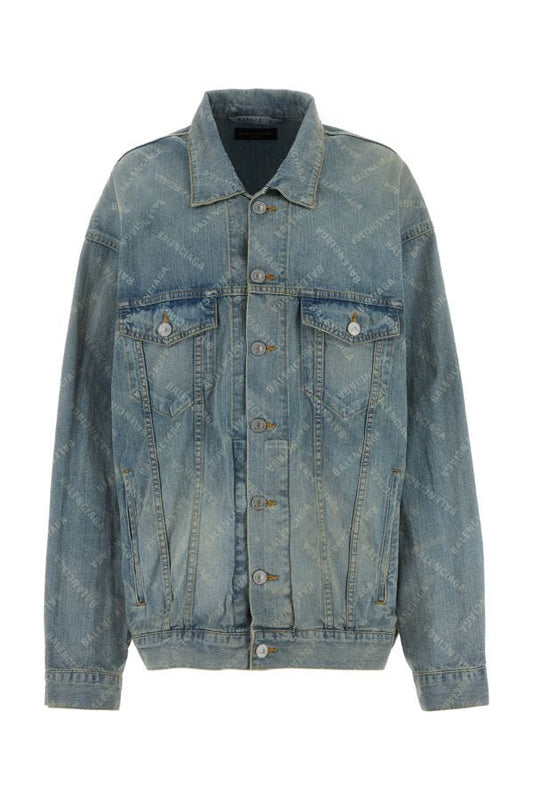 BALENCIAGA | Printed denim oversize jacket