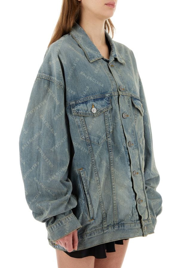 BALENCIAGA | Printed denim oversize jacket