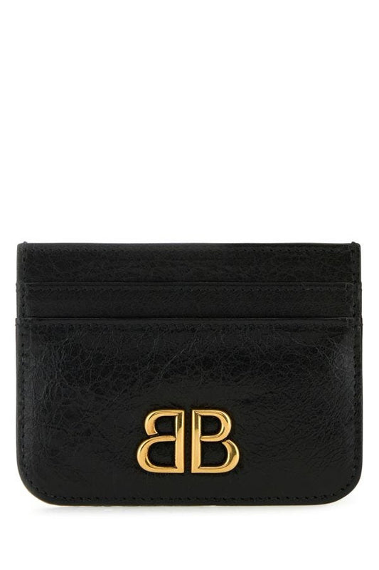 BALENCIAGA | Black leather Monaco card holder