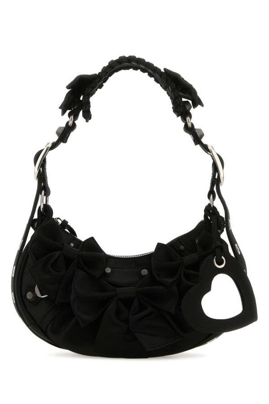 BALENCIAGA | Black satin Le Cagole XS shoulder bag
