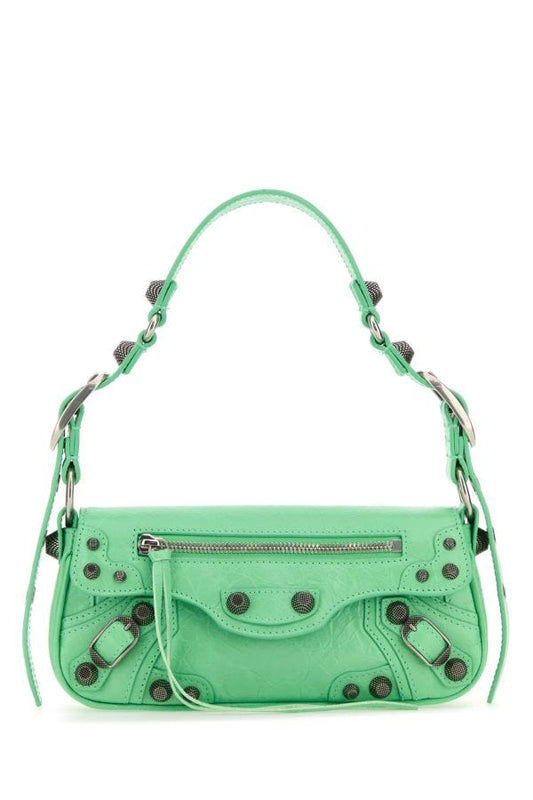 BALENCIAGA | Light green leather Le Cagole Sling XS shoulder bag