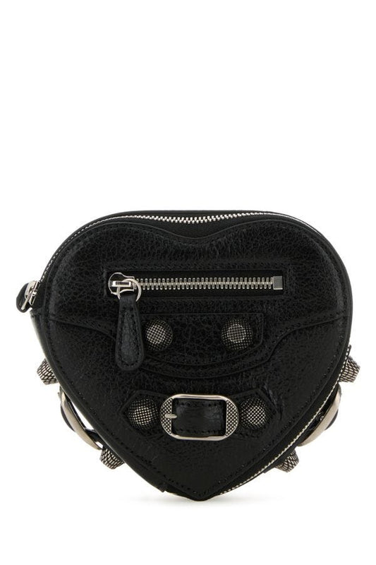 BALENCIAGA | Black leather Le Cagone Heart jewel case