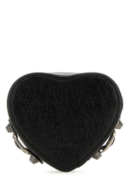 BALENCIAGA | Black leather Le Cagone Heart jewel case