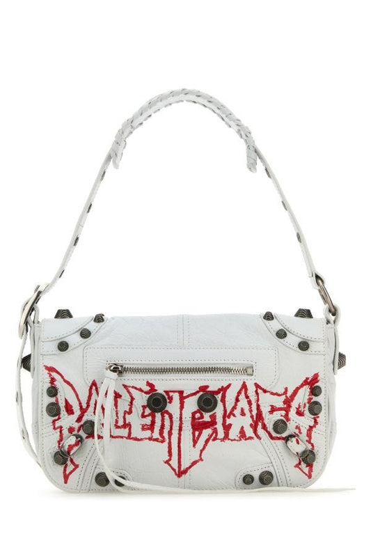 BALENCIAGA | White leather Le Cagole XS DIY Metal crossbody bag