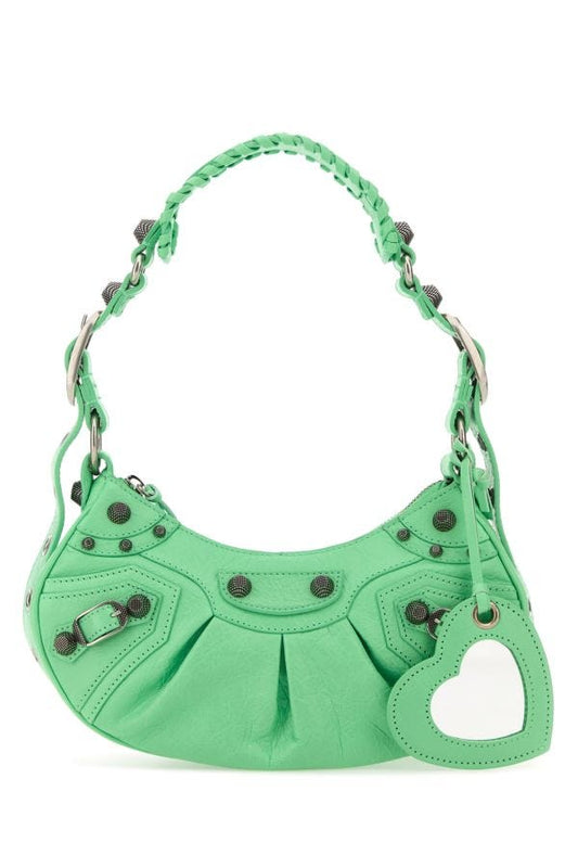 BALENCIAGA | Mint green nappa leather Le Cagole XS shoulder bag