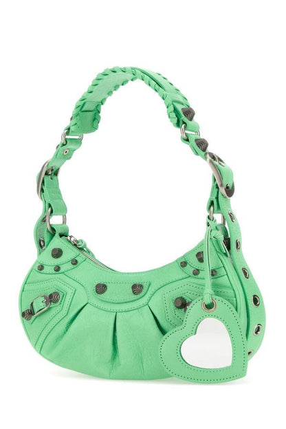 BALENCIAGA | Mint green nappa leather Le Cagole XS shoulder bag