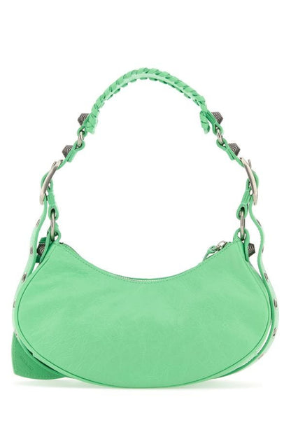 BALENCIAGA | Mint green nappa leather Le Cagole XS shoulder bag