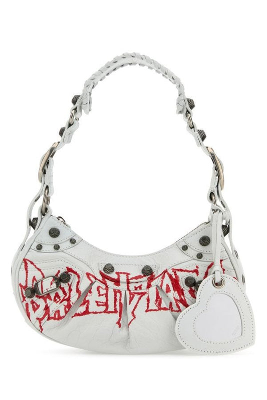 BALENCIAGA | White leather Le Cagole XS shoulder bag