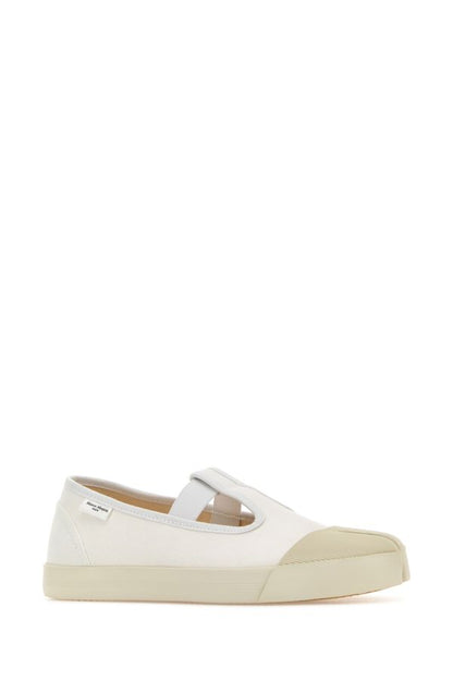 MAISON MARGIELA | White canvas Mary Jane Tabi ballerinas