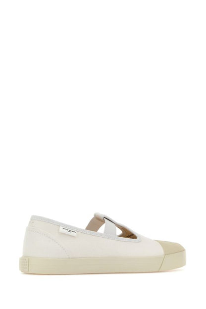 MAISON MARGIELA | White canvas Mary Jane Tabi ballerinas