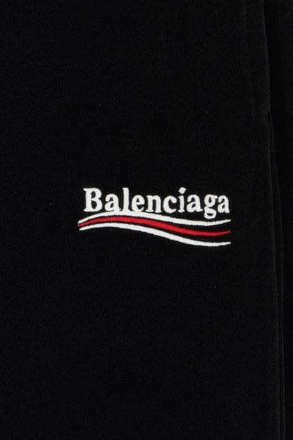 BALENCIAGA | Black velvet wide-leg pant