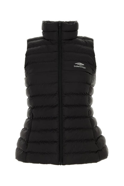 BALENCIAGA | Black nylon sleeveless jacket