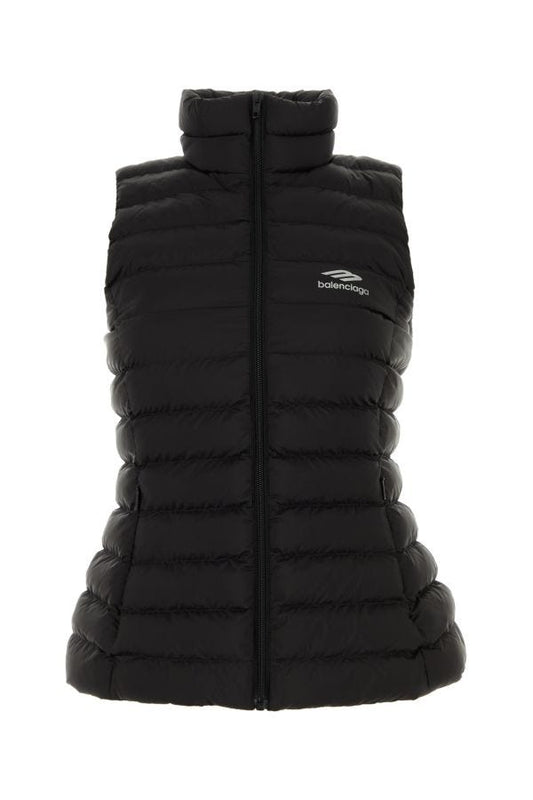 BALENCIAGA | Black nylon sleeveless jacket
