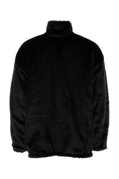 BALENCIAGA | Black eco fur coat