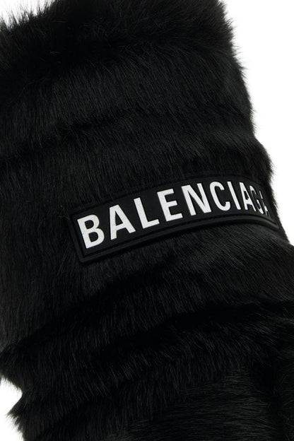 BALENCIAGA | Black eco fur Alaska ankle boots