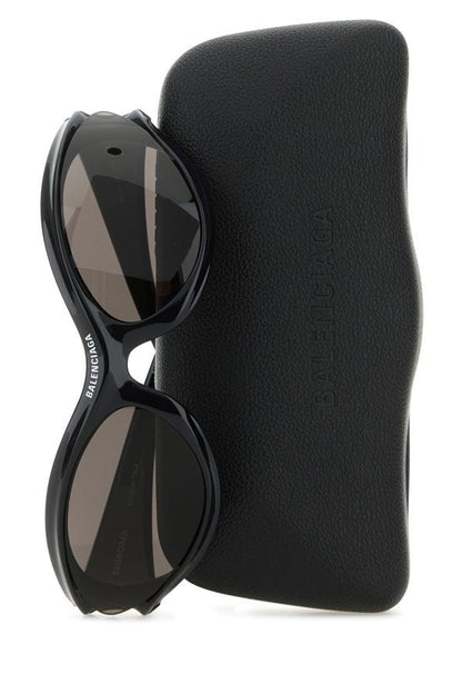 BALENCIAGA | Black acetate Dynamo Round sunglasses