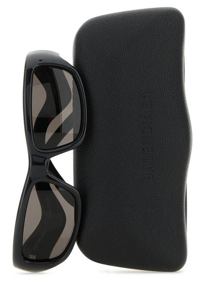 BALENCIAGA | Black acetate Hamptons Rectangle sunglasses