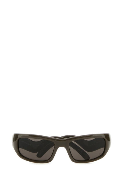 BALENCIAGA | Brown acetate Hamptons Rectangle sunglasses
