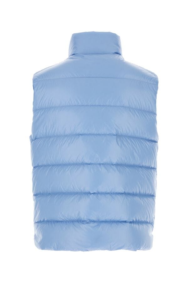 MONCLER | Light blue nylon Parke sleeveless down jacket