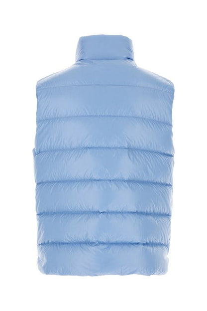 MONCLER | Light blue nylon Parke sleeveless down jacket