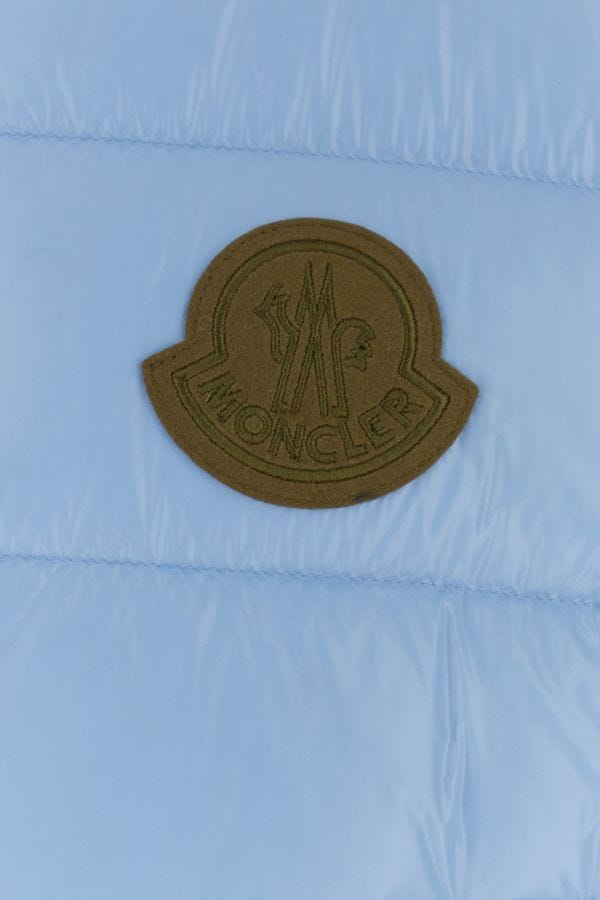 MONCLER | Light blue nylon Parke sleeveless down jacket