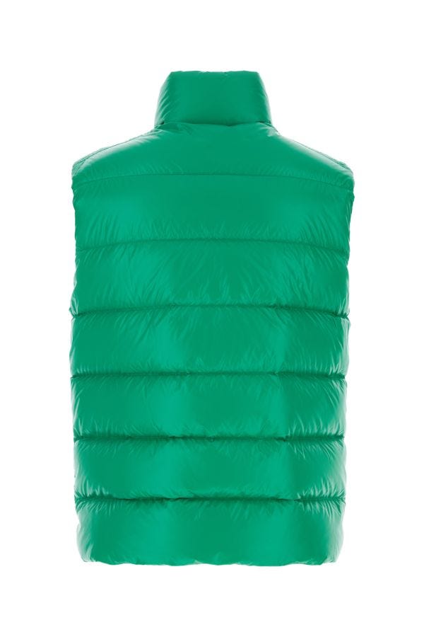 MONCLER | Green nylon Parke sleeveless down jacket