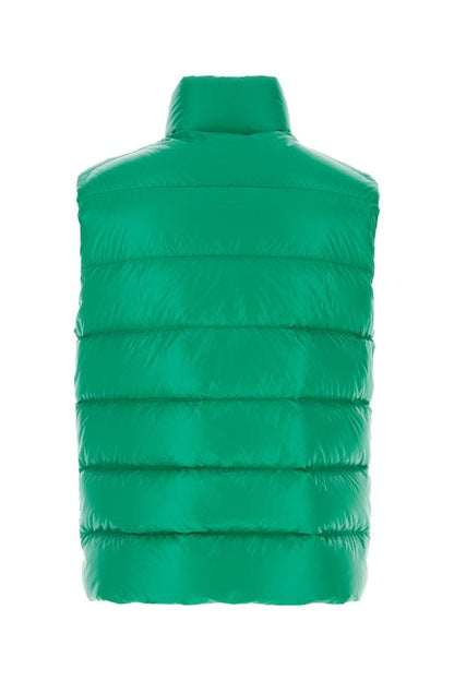 MONCLER | Green nylon Parke sleeveless down jacket