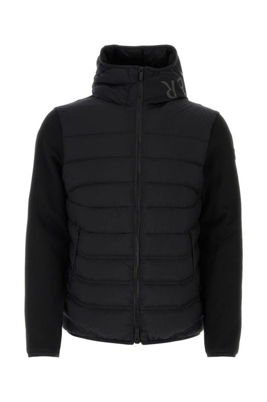 MONCLER | Black cotton and nylon Zip Up jacket