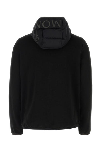 MONCLER | Black cotton and nylon Zip Up jacket