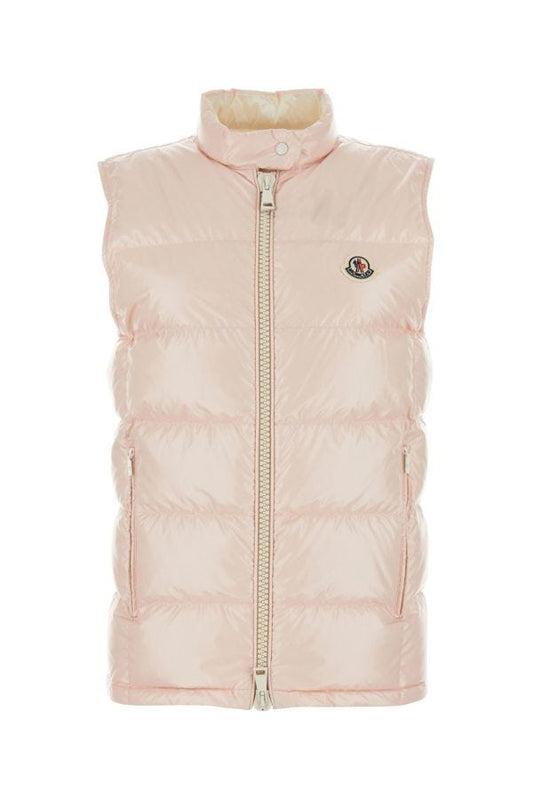 MONCLER | Pastel pink nylon Alicibia sleeveless down jacket