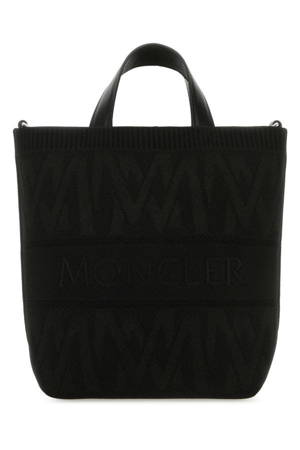 MONCLER | Black fabric mini Knit handbag