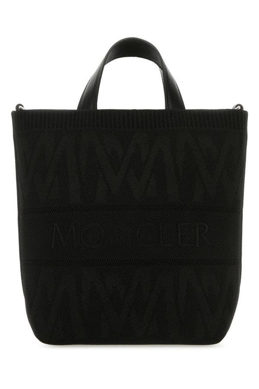 MONCLER | Black fabric mini Knit handbag