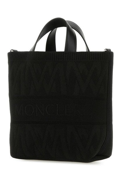 MONCLER | Black fabric mini Knit handbag